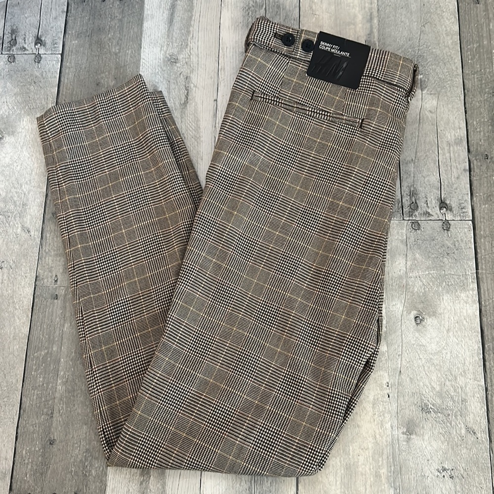 H&M Men’s plaid Skinny Fit Coupe Moulante Pamts Size 31